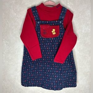 Vintage 2001 Spot the Dog 2 pc long sleeve with jumper dress - Size 3T Red Blue
